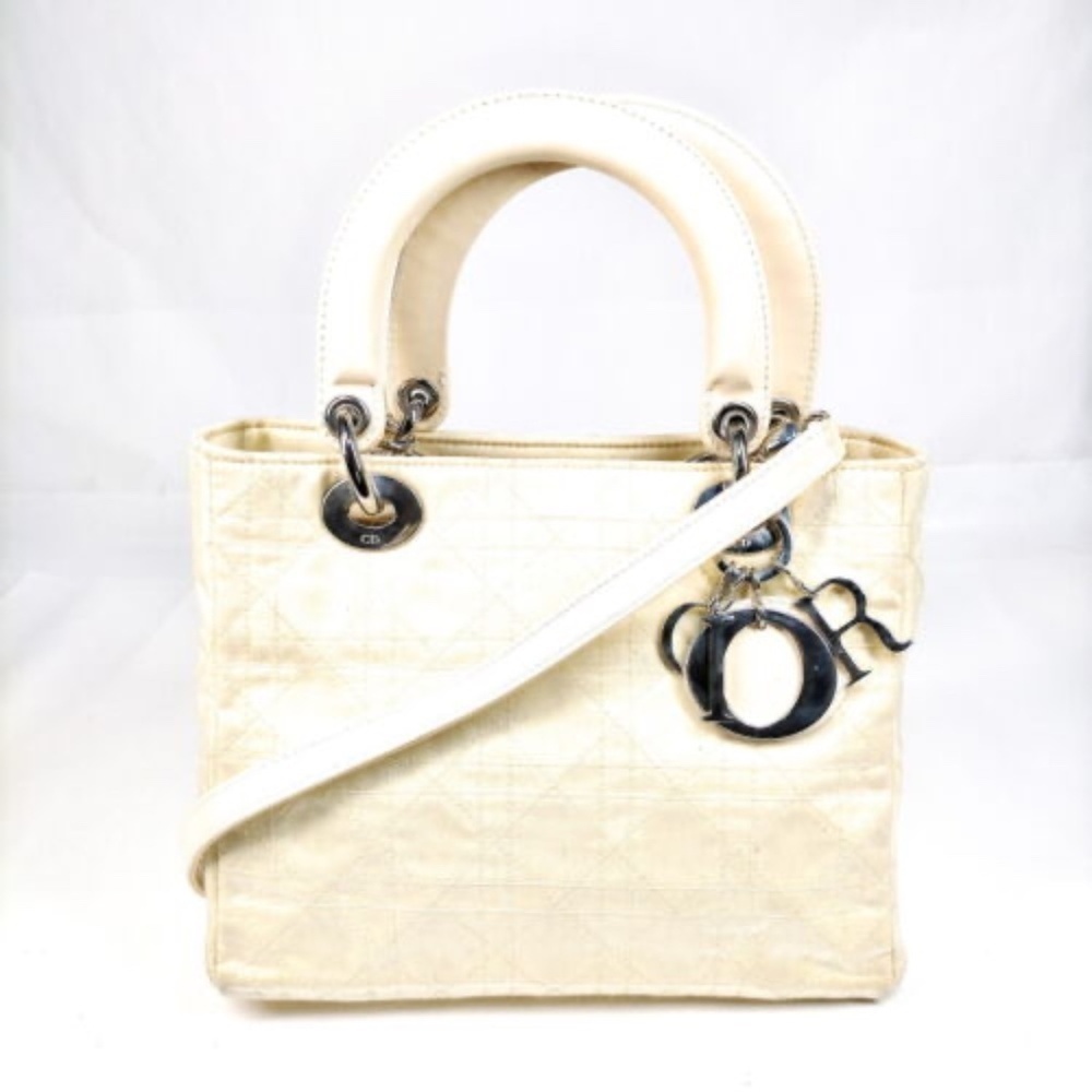 Authentic Christian Dior Lady Beige Hand Bag - Picture 4 of 9